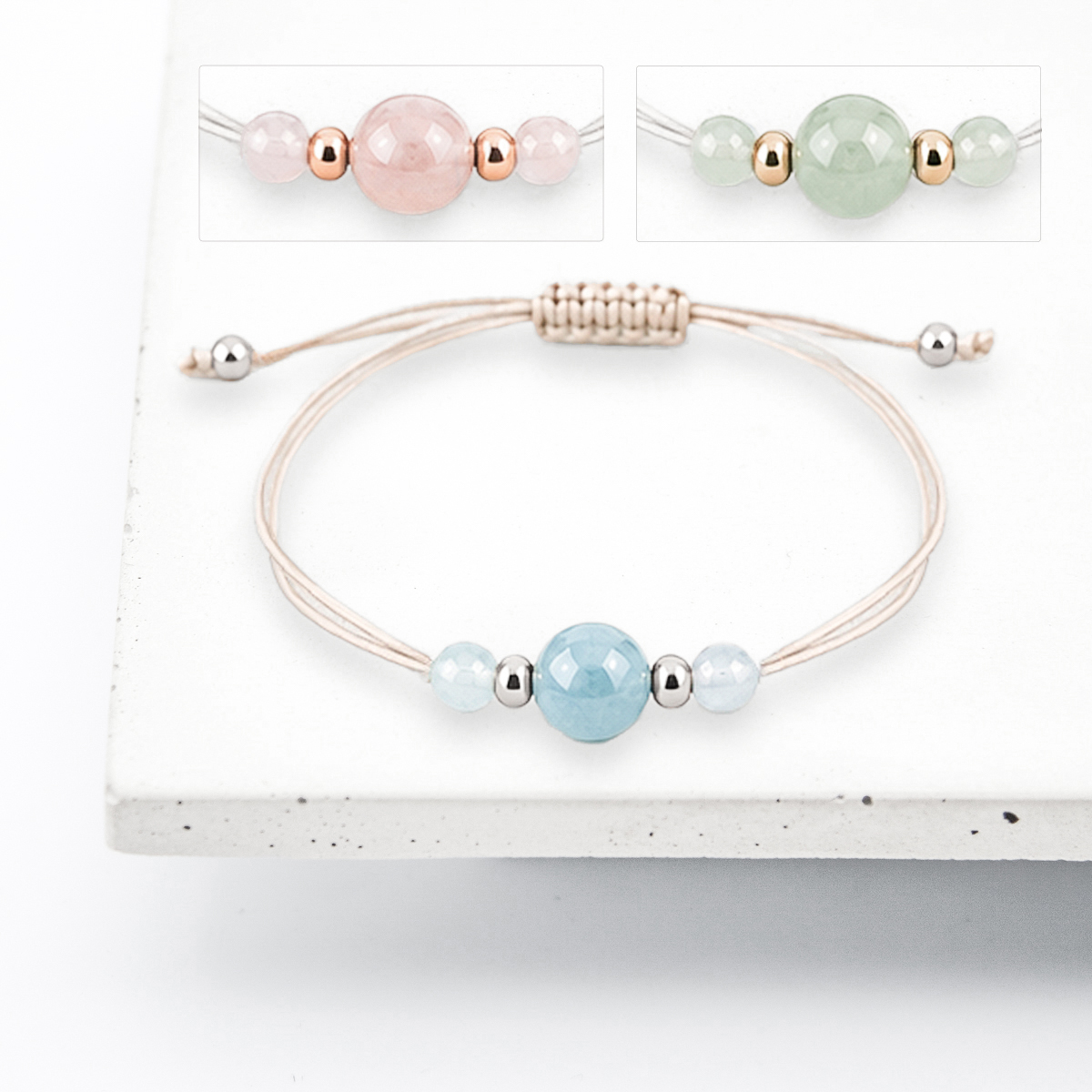 Sommergeschenk | Handgefertigtes Beryll-Armband